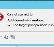 SQL Server / The target principal name is incorrect. Cannot generate SSPI context